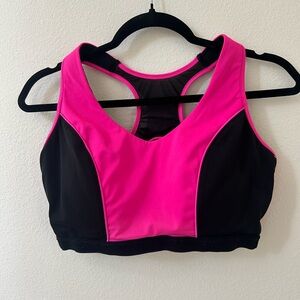 Cacique Vibrant Pink and Black Sports Bra